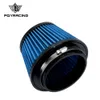 Universal High Flow Inlet Car Cold Air Intake Air Filter Cleaner Pipe Modified Scooter 4.5 " / 115mm Blue PQY-AIT45B