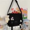 Kvällsväskor Harajuku mångsidig Canva Crossbody Enfärgad Flip Casual Handväska Shoulder Tonåring Flickor Messenger Bag Satchels 230711