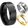Obrączki ślubne ze stali nierdzewnej czarne wisiorki męskie pierścionek zaręczynowy 8mm prosta gładka biżuteria 230712