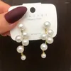 Dangle Oorbellen Vintage Trendy Gesimuleerde Parel Kwastje Drop Voor Vrouwen Mode Barokke Onregelmatige Geometrische Bowkont Goud Kleur Earing 2023