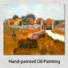 Canvas Art Impressionist Farm House in Provence Vincent Van Gogh Landscape Painting Handmade Romantic Decor for Kitchen