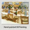 Alta qualità Vincent Van Gogh Riproduzione della pittura Interno del ristorante Fatto a mano su tela Paesaggio Home Decor per camera da letto