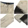 Jeans för män Distressed Patchwork Skinny Flared Jean Herr Streetwear Tvättad Destroy Slim Torn Hip Hop Ripped jeansbyxor för kvinnor