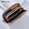 WEICHEN Polsband Vrouwen Lange Clutch Portemonnee Grote Capaciteit Portefeuilles Vrouwelijke Portemonnee Dame Portemonnees Telefoon Pocket Kaarthouder Carteras L230704