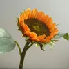 Dekoratif çiçekler 1pc yapay ayçiçeği büyük güneş çiçek ipek sahte süsleme ev dekoru kısa şube yüksek kalite