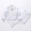 Anzüge Sommer Formelle Kinderkleidung für Jungen Hochzeitsanzug Party Taufe Weihnachtskleid 1 4T Baby Body Anzüge tragen 5 Stück 230711