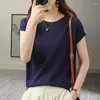 Chemisiers pour femmes Mode O-Neck Solid Color Loose Korean Blouse Femme Vêtements 2023 Summer Oversized Casual Pullovers All-match Commute Shirt