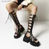 الصنادل الجديدة الاتجاهات Dropship Gladiator Sandals Comfy Walky chunky Heels Summer Leisure Platform Sandals Women Big Size 43 T230712