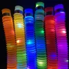 DIY Luminous Tubes Led Fluorescent Color Retractable Plastic Tube Kids Sensory Toys Adults Child Stress Relieve Squeeze Toy