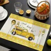 Placemats 4 stks Bee Festival Placemats Antislip Wasbare Leuke Kabouters Plaats Voor Keuken Eetkamer Woondecoratie