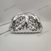 Designer Mini Clutch Premium Sheep Leather Intrecciato Woven Cloud Fashio Gril Full Range of Colors tre storlekar Pouch Party Bag