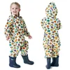 Coat Unisex Kids Floral Printed Long Sleeve Hooded Jackets Waterproof Raincoat For Toddler Infant Baby Girls Boys Poncho#g4