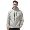 Herren Jacken Windjacke Wasserdichte Jacke Frühling Frauen Mantel Outdoor Sport Regenmantel Mit Kapuze Multi-Taschen Outwear