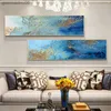 Nordic luksusowy plakat niebieska złota linia abstrakcyjna ściana płótno artystyczne obraz z ramą nowoczesny marmur tekstura Home Decor obraz z nadrukiem L230704