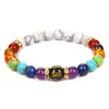 Strand 7 Chakra Bracelet Pour Femmes Cristal Naturel Guérison Anxiété Bijoux Mandala Yoga Méditation Couple Bracelets Cadeaux