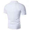 Men's T Shirts Mens White Henley V Neck Hipster Map Print Short Sleeve Shirt Men Daily Work Business Casual Tshirt Male Camisetas