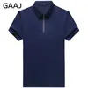 Camisetas masculinas marca GAAJ com zíper para cima camisa polo masculina casual negócios t-shirt tops ajuste regular camiseta polo social com zíper moda homem polos camisetas 230711