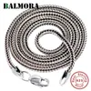 Pendanthalsband Balmora Real 925 Sterling Silver Foxtail Chains Chokers Långa halsband för kvinnor Män Chic Chain Jewelry Accessory 16-32 tum HKD230712