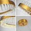 Hanglampen Moderne Luxe Kristallen LED Lamp Cirkel Ring Kroonluchters Voor Keuken Restaurant Woonkamer Deco Opknoping Verlichtingsarmaturen