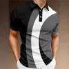 T-shirts pour hommes Polo d'été à code couleur T-shirt à manches courtes Mesh Respirant Business Revers Tops Tee Fashion Striped T For Boys 230711