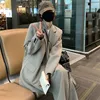 女性のツーピースパンツ Lnsozkdg 春秋ブレザーセット韓国 2 セット女性長袖ルーズスーツジャケットパンツスーツオフィスレディ