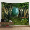 Gobeliny Fantasy nadruk z lasem duży gobelin ścienny tanie dekoracje ścienne dywan dekoracyjny salon duży koc R230710