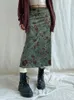 Etekler 2023 Moda Kadınlar Bir Çizgi Uzun Çiçek Baskı Sevimli Y2K Giysileri Estetik Grunge Düşük Bel Vintage Preppy Etek