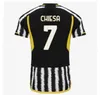 New 23 24 Vlahovic Juventus Soccer Jersey Kean 2023 2024 Locatelli Pogba Chiesa Rabiot Home Away 3rd Football Shirt Bremer Danilo vers Men Men Kids Uniform Juve