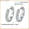 Charme EWYA Luxury Designer 0.8CT D-Color All Moist Sile Ring Boucles d'oreilles S925 Sterling Silver Women's Party Exquis Jewelry Gift Z230713