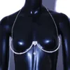 Women's Swimwear ZLIDIN Women Chest Bracket Double Pendant Heart Bra Chain NecklaceBody Jewelry Top Fashion Gift Beach Bikini Swimwear 230711