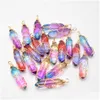 Charms Fashion Crystal Colorfl Pillar Handmade Copper Wire Pendant For Jewelry Pendants Making Drop Delivery Findings Components Dh985