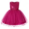 Robes de fille enfant balle anniversaire fleur fille robe de demoiselle d'honneur pour la fête princesse à paillettes client de 7 ans 230712