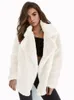 Vestes femmes fausse fourrure élégant marron Shaggy manteau automne hiver chaud en peluche Teddy manteau Streetwear femme blanc fourrure moelleux veste