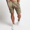 Herren-Shorts, Baumwolle, bestickt, kurze Streetwear, modische Freizeithose, Jogger, Fitnessstudio, Laufen, Workout, Fitness, Sport