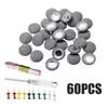 60 stks Auto Headliner Plafond Doek Bevestigingsschroeven Auto-interieur Dak Stof Gesp Klinknagels Retainer Cap Clips Grijs Reparatie Tool Sets