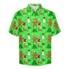 Vrijetijdsoverhemden voor heren Kerstboom Vakantieprint Strandoverhemd Hawaiian Trending Blouses Heren 3XL 4XL