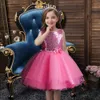 Robes de fille enfant balle anniversaire fleur fille robe de demoiselle d'honneur pour la fête princesse à paillettes client de 7 ans 230712