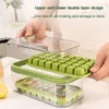 Ice Cream Tools Onebutton Press Type Mold Box Silicone Cube Maker Reusable DIY Tray with Storage Cocktail Accessories 230711