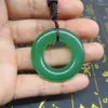 Pendant Necklaces Red Agate Chalcedony Peace Buckle Jewelry Lucky Safe Auspicious Amulet Sweater Chain Jade Fine