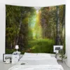 Tapisseries tapisserie Art décoration murale beau soleil forêt tapisserie Nature paysage bois tenture murale