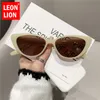 Leonlion 2023 Small Cateye Sunglasses Женщины роскошные бренды бокалы женщины высококачественные очки. Женщины/мужчины отражают Gafas de Sol Mujer