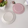 Plates Ceramic Plate 7.5 Inch Solid Floral Relief Round Flat Creative Dessert Western Cake Afternoon Tea Kitchen Supplies