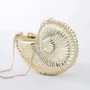 Вечерние сумки золотой кусочек модного сцепления женские сети сеть Sling Shell Свадебная кусочка для маленьких милых кошельков 230711