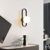 Vägglampa Nordic Minimalist LED E27 Sconce För trappa Gångväg Vardagsrum Bakgrund Sovrum Sängbord Glasljus