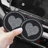 2 pezzi a forma di cuore sottobicchiere per auto tappetini per tazze d'acqua interni per auto portabicchieri con diamanti inserto tappetino antiscivolo gadget decorazioni accessori per auto