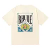 23SS Summer Rhude T shirt Mens Designer T Shirt Rhude Casual shirts Man Womens Tees Mangas Curtas Mais Vendidas Roupas Hip Hop Masculinas de Luxo TAMANHO EUA S-2XL