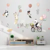 Autres autocollants décoratifs dessin animé ballon animaux Stickers muraux pour enfants chambres d'enfants décoration murale amovible vinyle décalcomanies pépinière décor à la maison Art peintures murales x0712