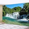 Arazzi arazzi personalizzabili arte appesa a casa decorazione del soggiorno Foresta Waterfall River paesaggio muro appeso