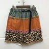 Herrshorts KAPITAL Kountry Dam Ribbon Casual Mesh Rixbyxor Herr Gym Patchwork Leopard Beach av hög kvalitet