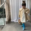 Płaszcz 2023 dziewczęca wiatrówka jesienno-zimowa odzież dziecięca koreańska kurtka dla dzieci moda dziecięca dziewczyna śliczne ubrania